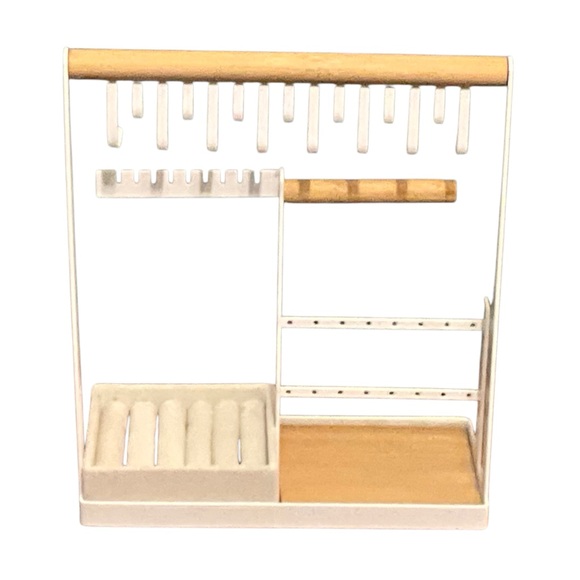 Bundle of 2 Jewelry Organizers Faux Wood and White and Silver Metal - Picture 8 of 14